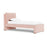 Monte Pillowback Bed Twin Bed with Walnut Feet - Petal Pink