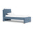 Monte Pillowback Bed Twin Bed with Walnut Feet - Denim Blue