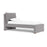 Monte Pillowback Bed Twin Bed with Walnut Feet - Pebble Grey