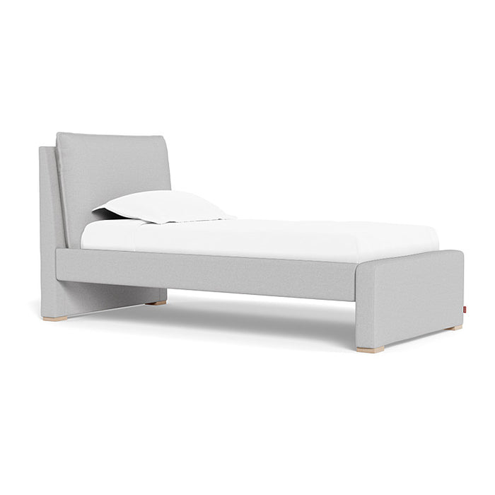 Monte Pillowback Bed Twin Bed with Maple Feet - Fog Grey