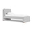Monte Pillowback Bed Twin Bed with Walnut Feet - Fog Grey