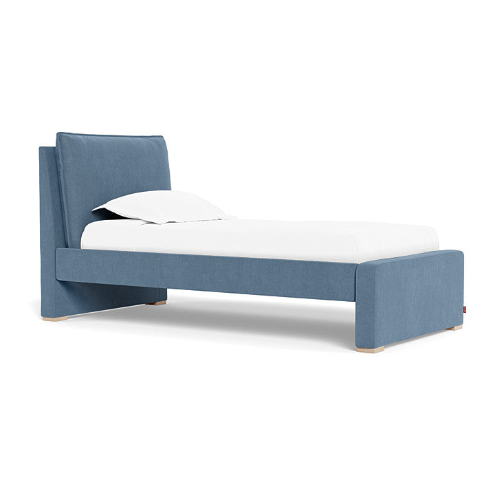 Monte Pillowback Bed Twin Bed with Maple Feet - Denim Blue