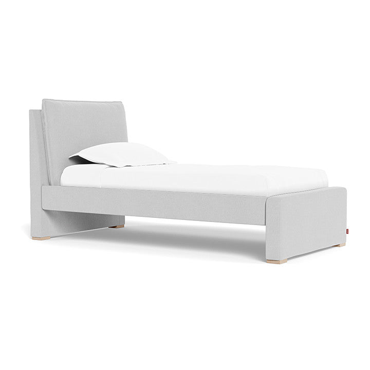 Monte Pillowback Bed Twin Bed with Maple Feet - Ash