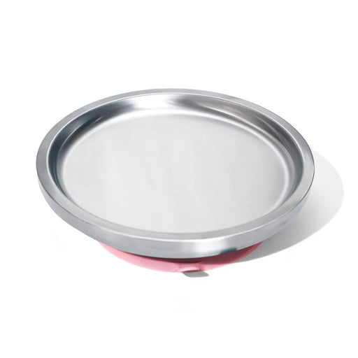 Avanchy Stainless Steel Silicone Round Open Plate - Pink