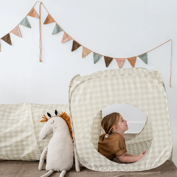 3 Sprouts 3 Pieces Tent - Gingham Beige