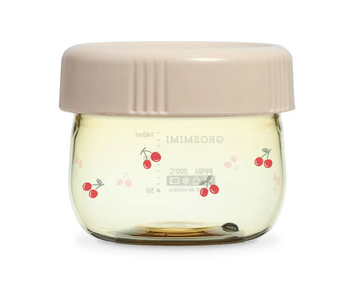 Grosmimi Cherrish PPSU Baby Food Jar 150ml - White/Pure Gold/Rose Gold