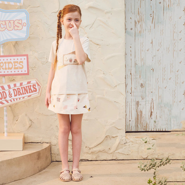 Petite Revery Short Sleeve Velcro Tee - Nimbus Cloud