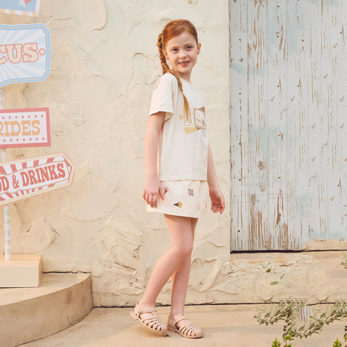 Petite Revery Short Sleeve Velcro Tee - Nimbus Cloud