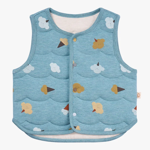 Petite Revery Quilted Reversible Vest - Cloudy Cottoncandy