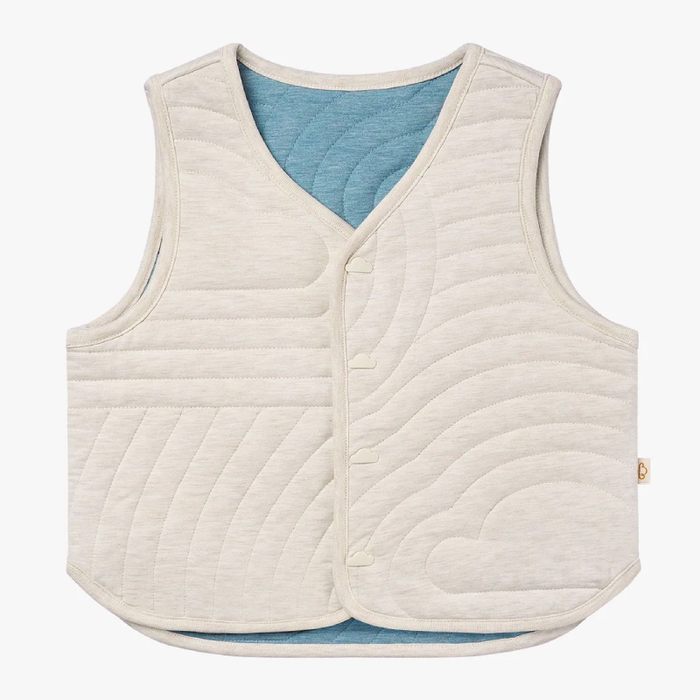 Petite Revery Quilted Reversible Vest - Nimbus Cloud