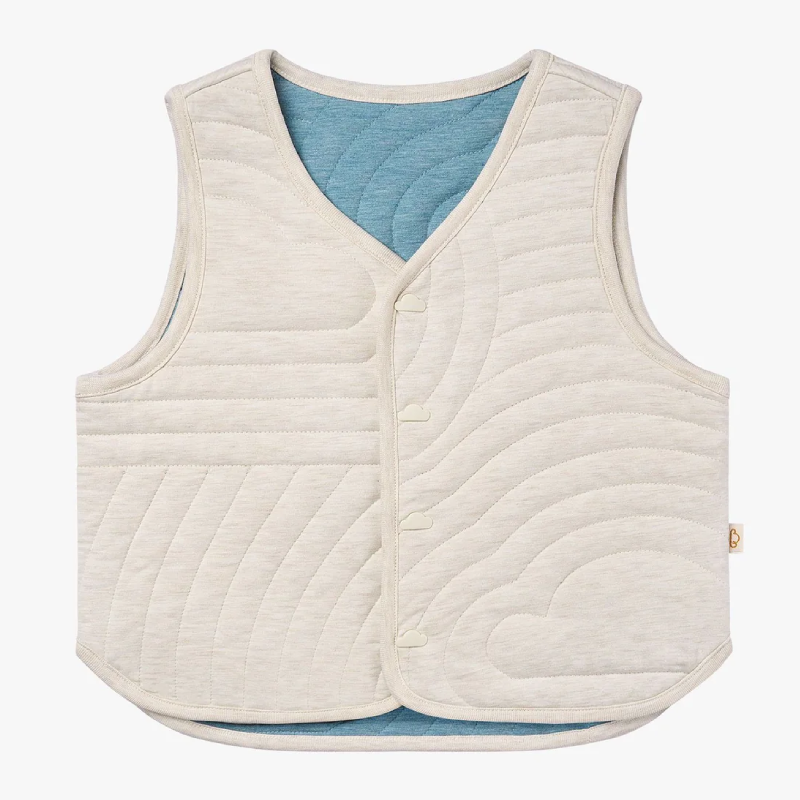 Petite Revery Quilted Reversible Vest - Nimbus Cloud