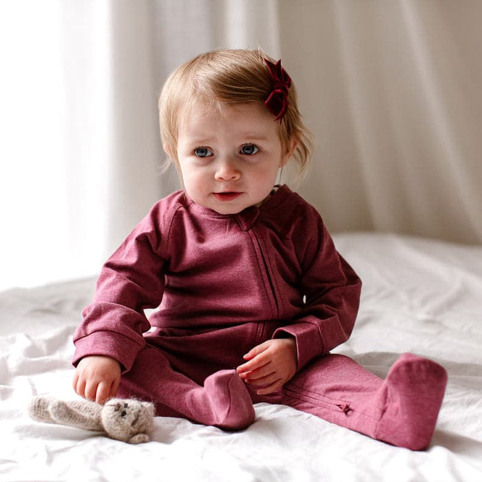 Nest Designs Long Sleeve Footed Sleeper Newborn - Pantone Hawthorn Rose
