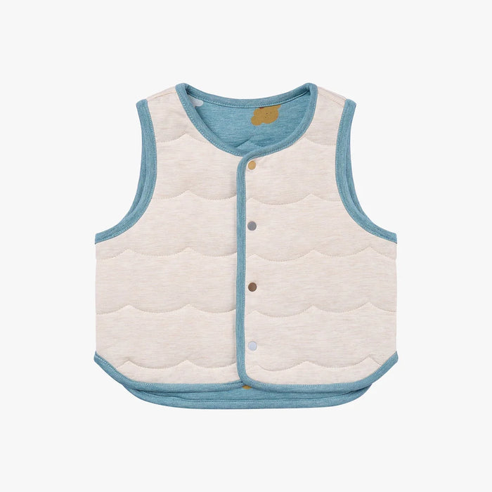 Petite Revery Quilted Reversible Vest - Cloudy Cottoncandy