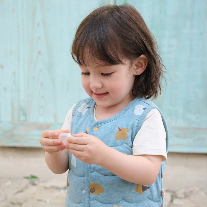 Petite Revery Quilted Reversible Vest - Cloudy Cottoncandy