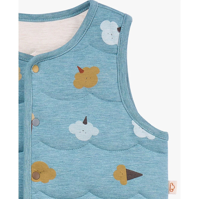 Petite Revery Quilted Reversible Vest - Cloudy Cottoncandy