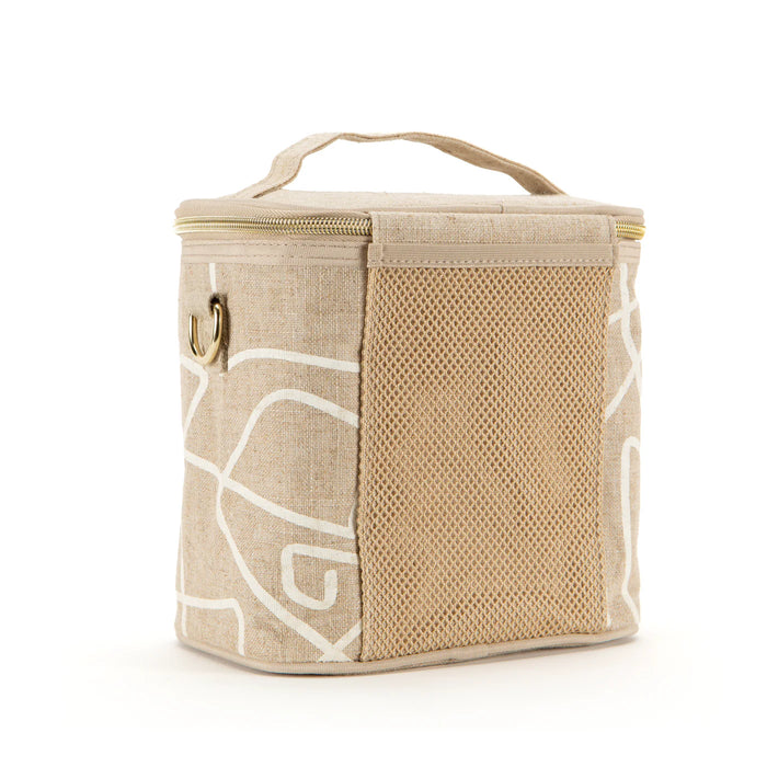 So Young Petite Lunch Poche - White Abstract Lines