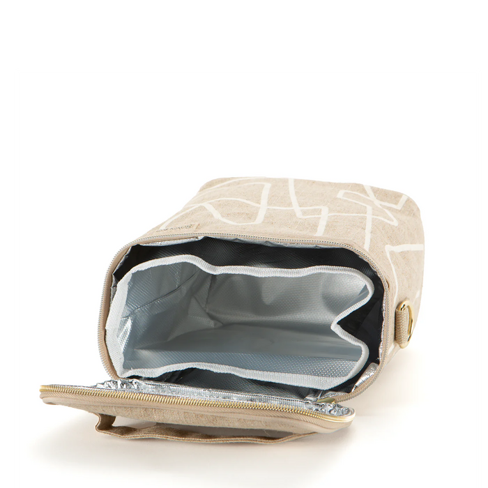 So Young Petite Lunch Poche - White Abstract Lines
