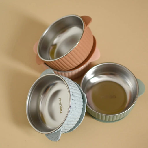 Minika Stainless & Silicone Bowl - Indigo