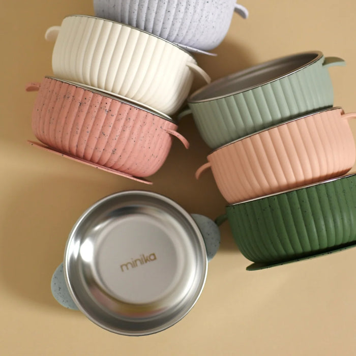Minika Stainless & Silicone Bowl - Indigo