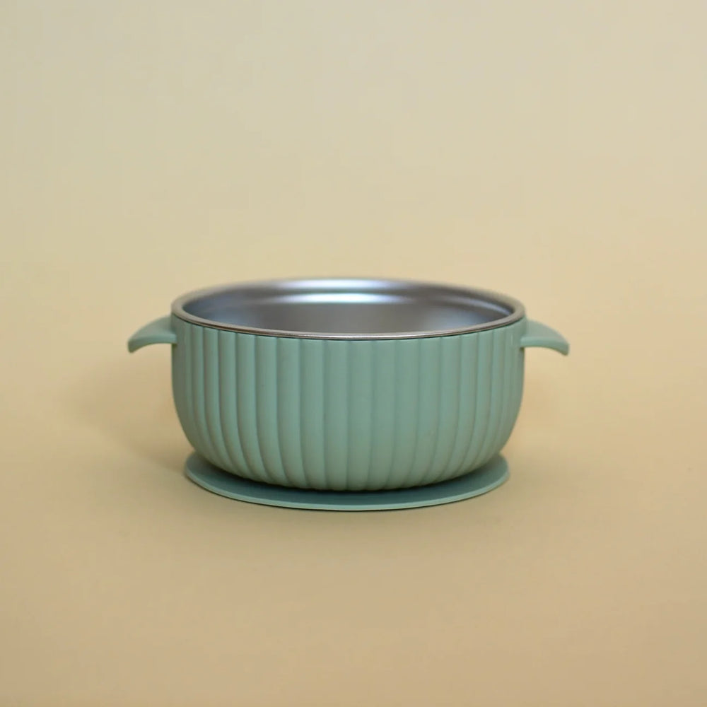 Minika Stainless & Silicone Bowl - Sage