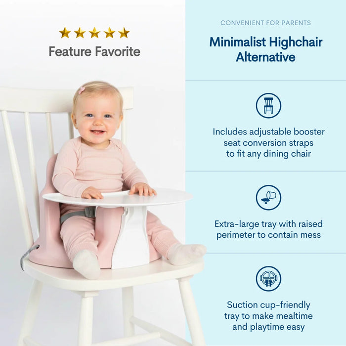 Upseat Baby Floor and Booster Seat with Tray - Pink