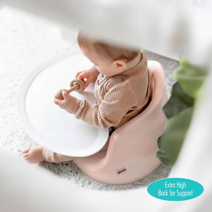 Upseat Baby Floor and Booster Seat with Tray - Pink
