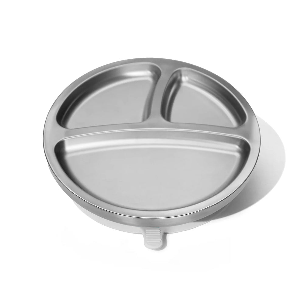 Avanchy Stainless Steel Round Divided Plate - Grey