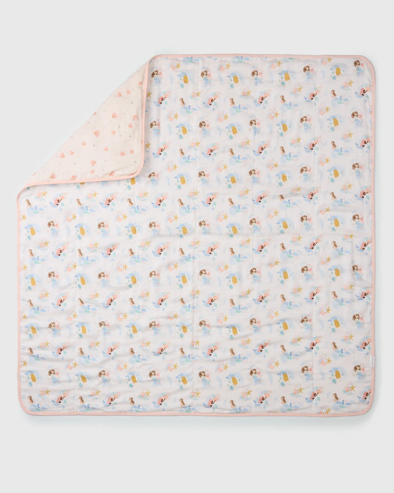 Loulou Lollipop Muslin Quilt Blanket - Mermaids QTMER