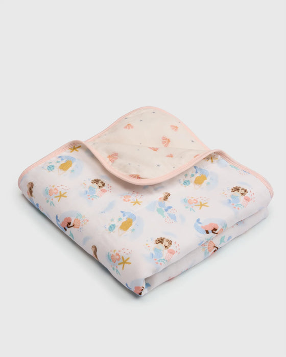 Loulou Lollipop Muslin Quilt Blanket - Mermaids QTMER