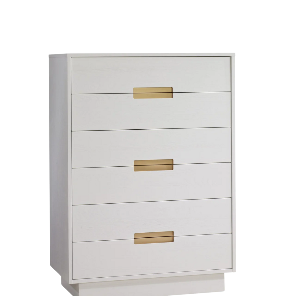 Natart Como 6 Drawer Tall Chest - White