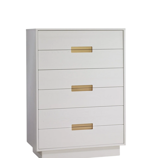 Natart Como 6 Drawer Tall Chest - White