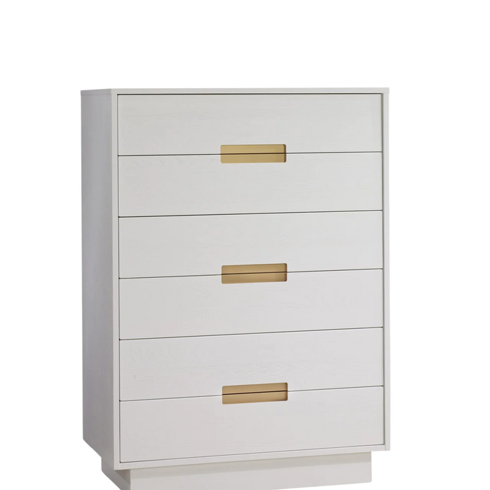Natart Como 6 Drawer Tall Chest - White