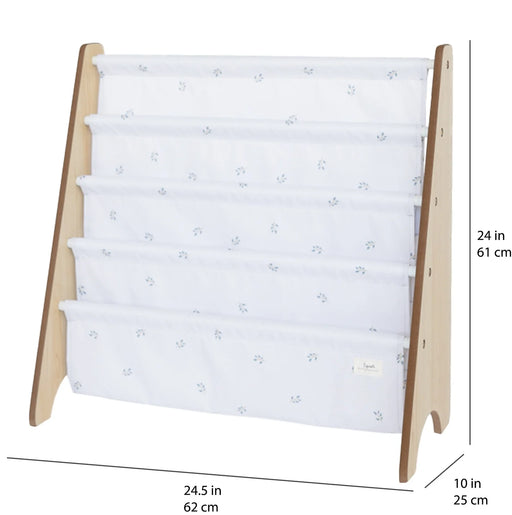 3 Sprouts Book Rack Blueberry Ivory