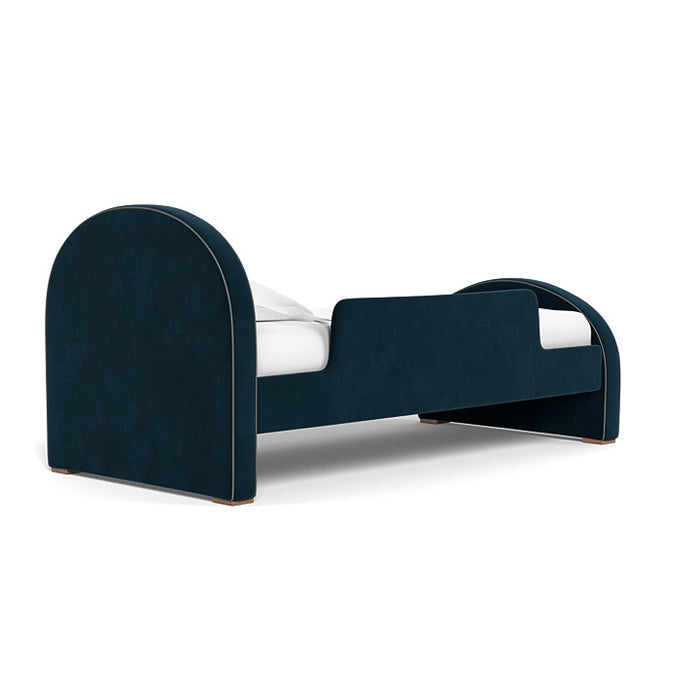 Monte Luna Twin Bed with Toddler rail - Navy Velvet/Graphite Piping (Markham STORE PICK UP ONLY)