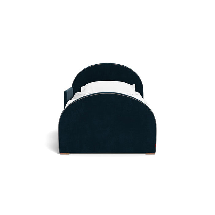 Monte Luna Twin Bed with Toddler rail - Navy Velvet/Graphite Piping (Markham STORE PICK UP ONLY)