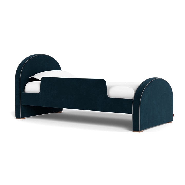 Monte Luna Twin Bed with Toddler rail - Navy Velvet/Graphite Piping (Markham STORE PICK UP ONLY)