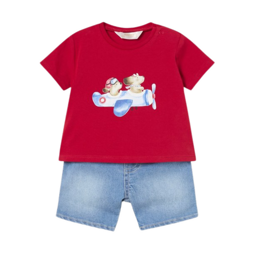 Mayoral Sustainable Cotton Denim Short Set