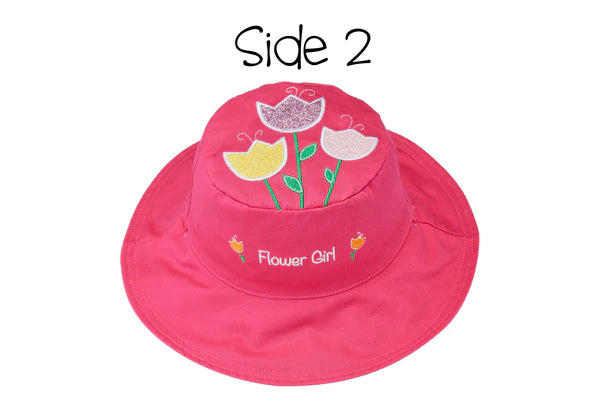 Flapjack Cotton Reversible Sun Hat Butterfly/Flower