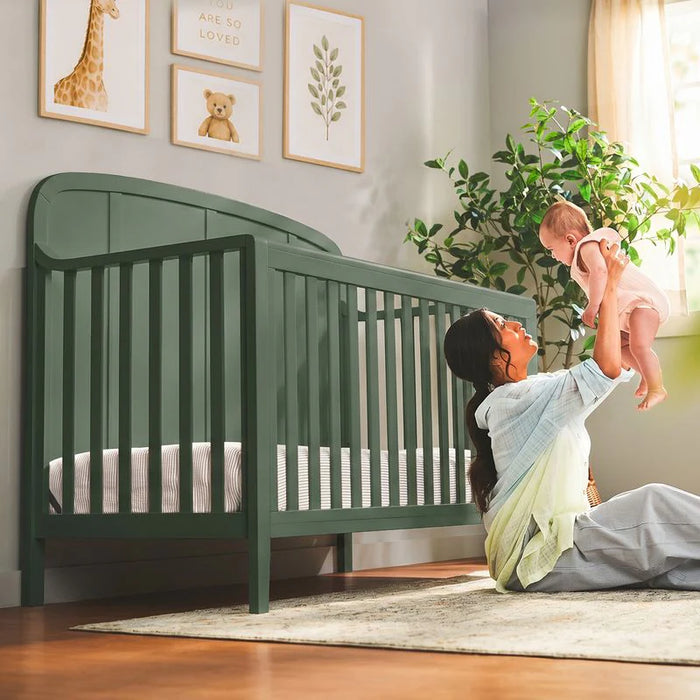 Little Seeds Briar Headboard Crib - Bottle Green Paint