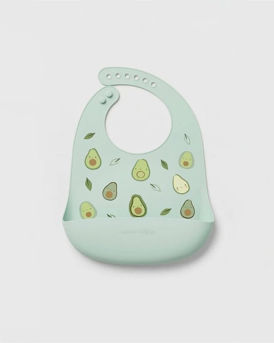 Loulou Lollipop Silicone Bib Printed - Avocado