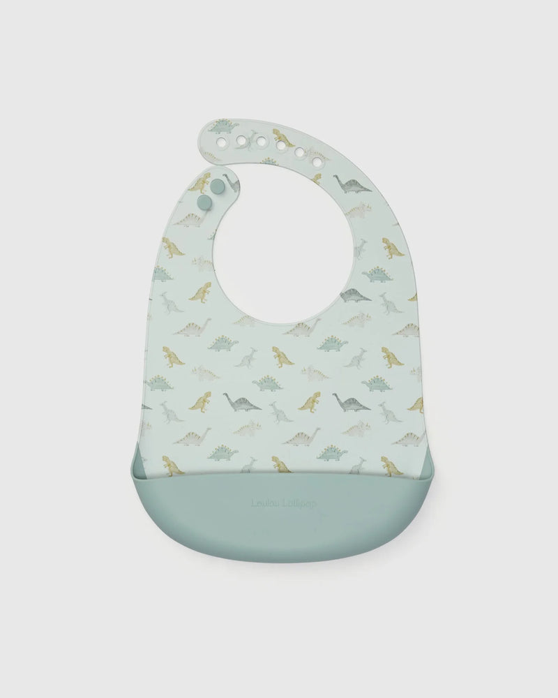 Loulou Lollipop Silicone Bib Printed - Dino Friends