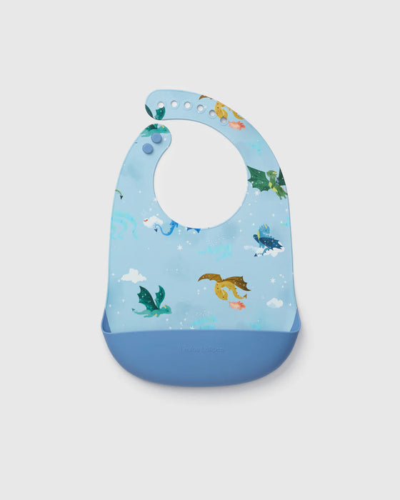 Loulou Lollipop Silicone Bib Printed - Magical Dragons