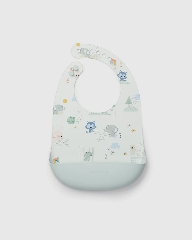 Loulou Lollipop Silicone Bib Printed - Mini Mathletes