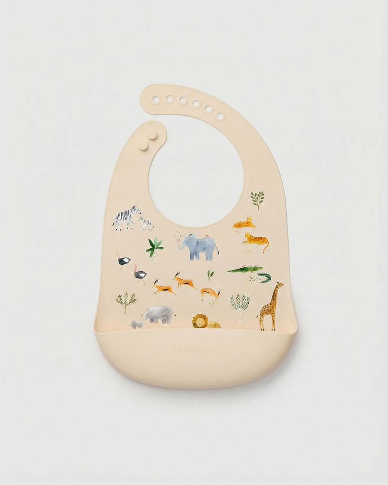 Loulou Lollipop Silicone Bib Printed - Safari Jungle
