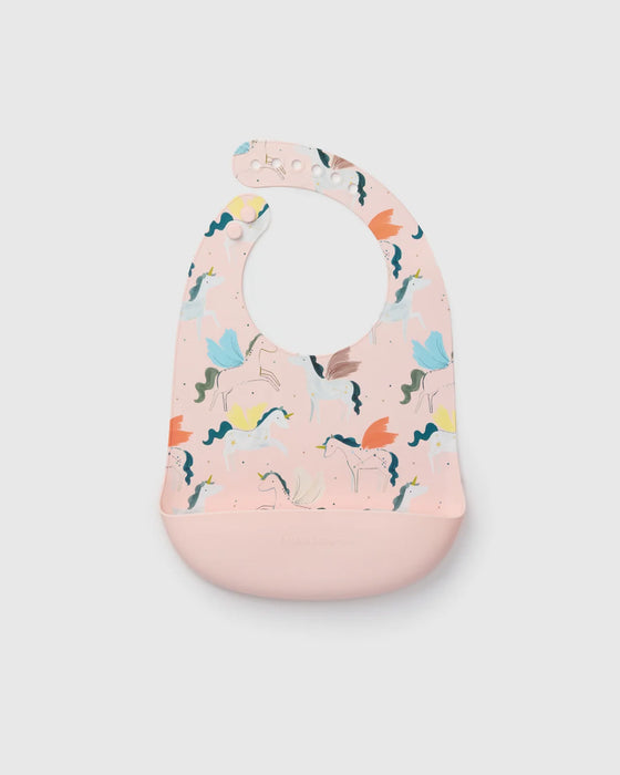 Loulou Lollipop Silicone Bib Printed - Unicorn Ballet