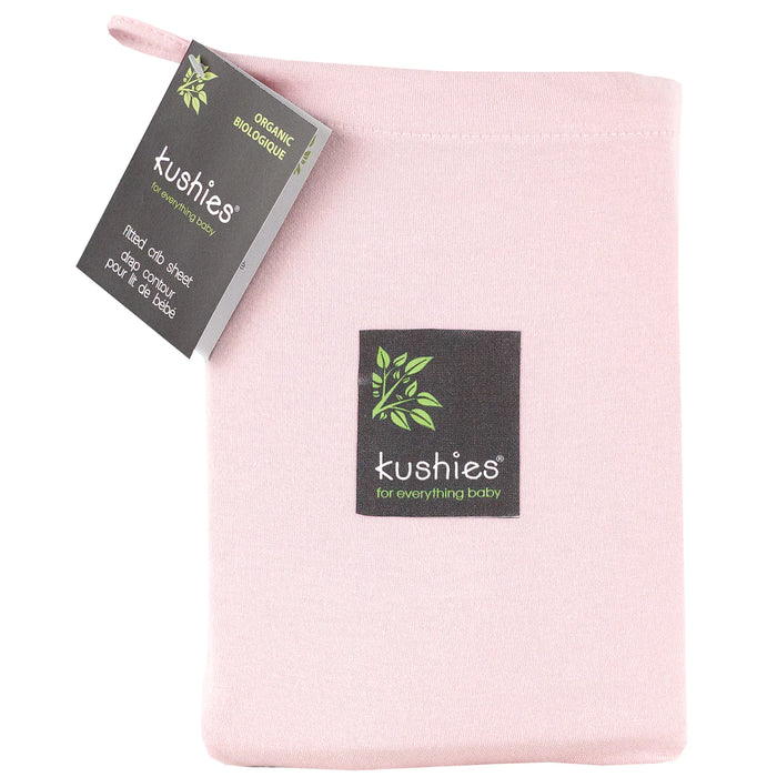 Kushies Crib Sheet Organic Jersey Pink