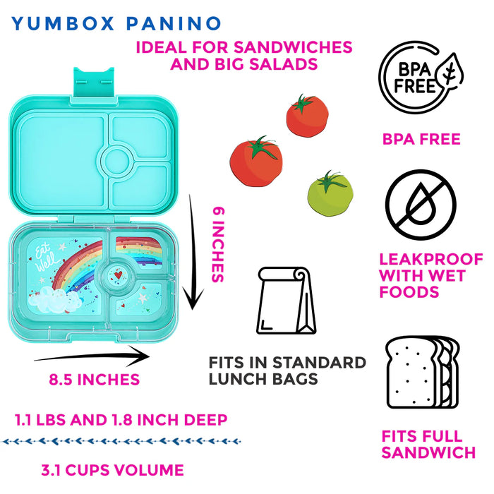 Yumbox Panino4 - Miami Aqua/Rainbow