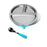 Avanchy Stainless Steel Round Divided Plate - Blue
