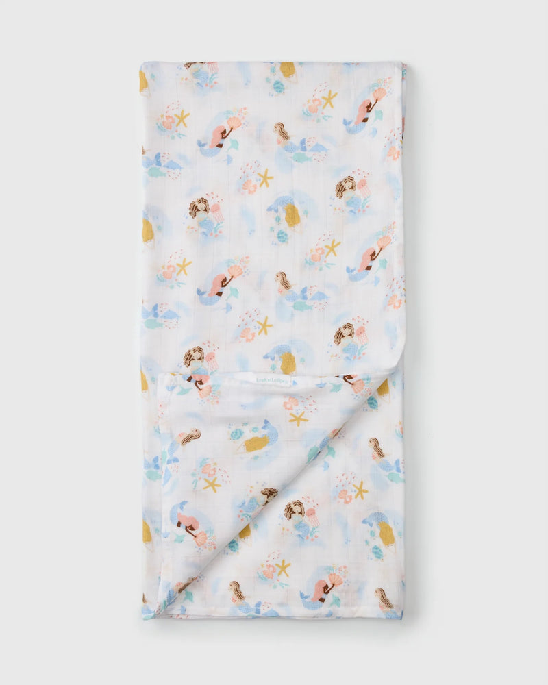 Loulou Lollipop Muslin Swaddle - Mermaids