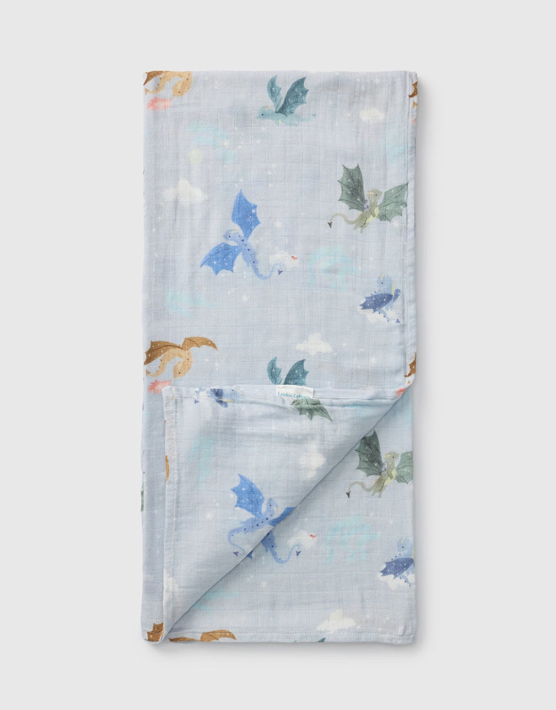 Loulou Lollipop Muslin Quilt Blanket - Magical Dragons